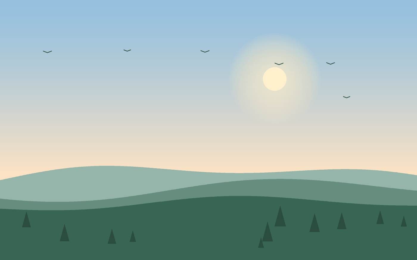 Ilustração de uma paisagem