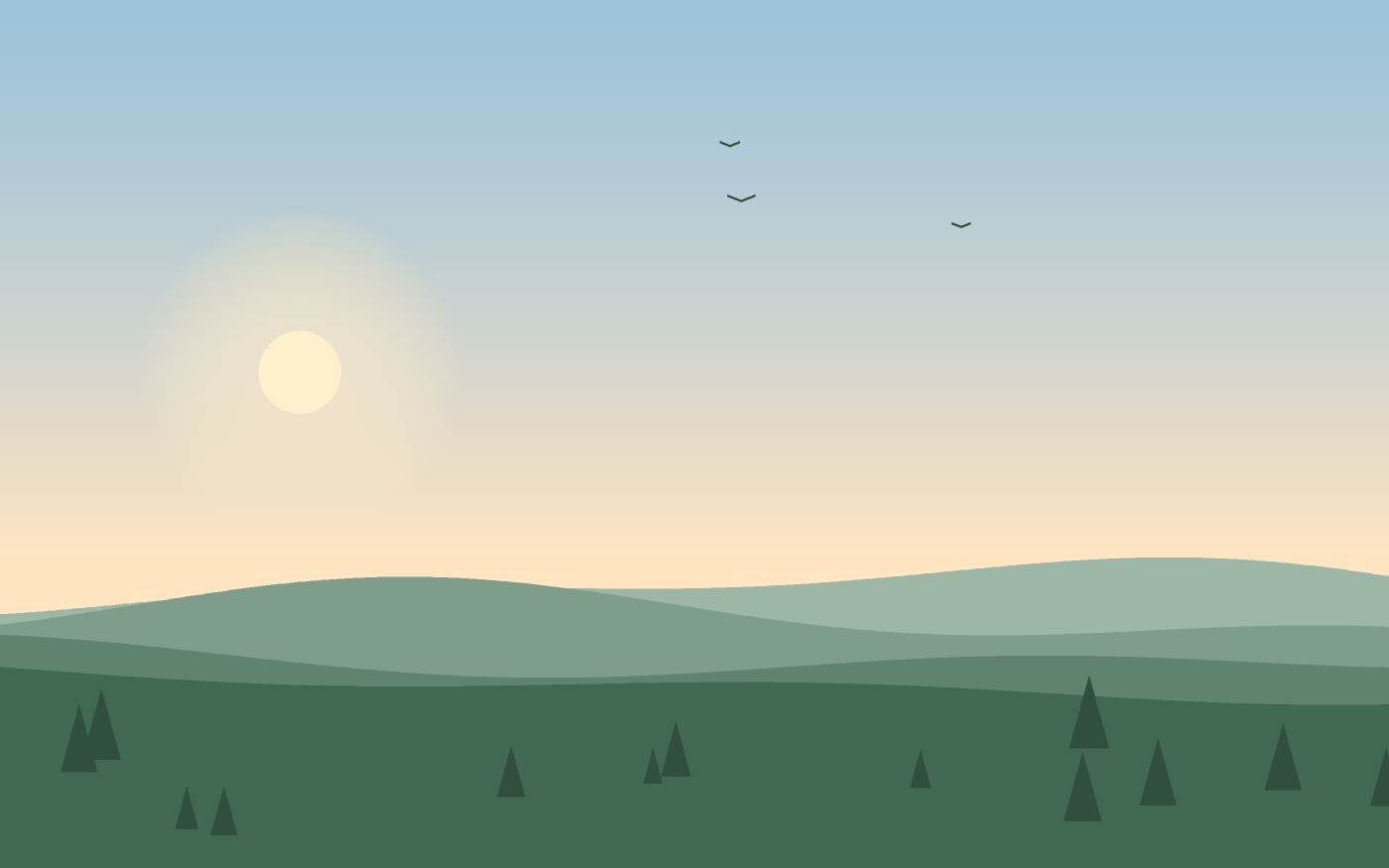 Ilustração de uma paisagem