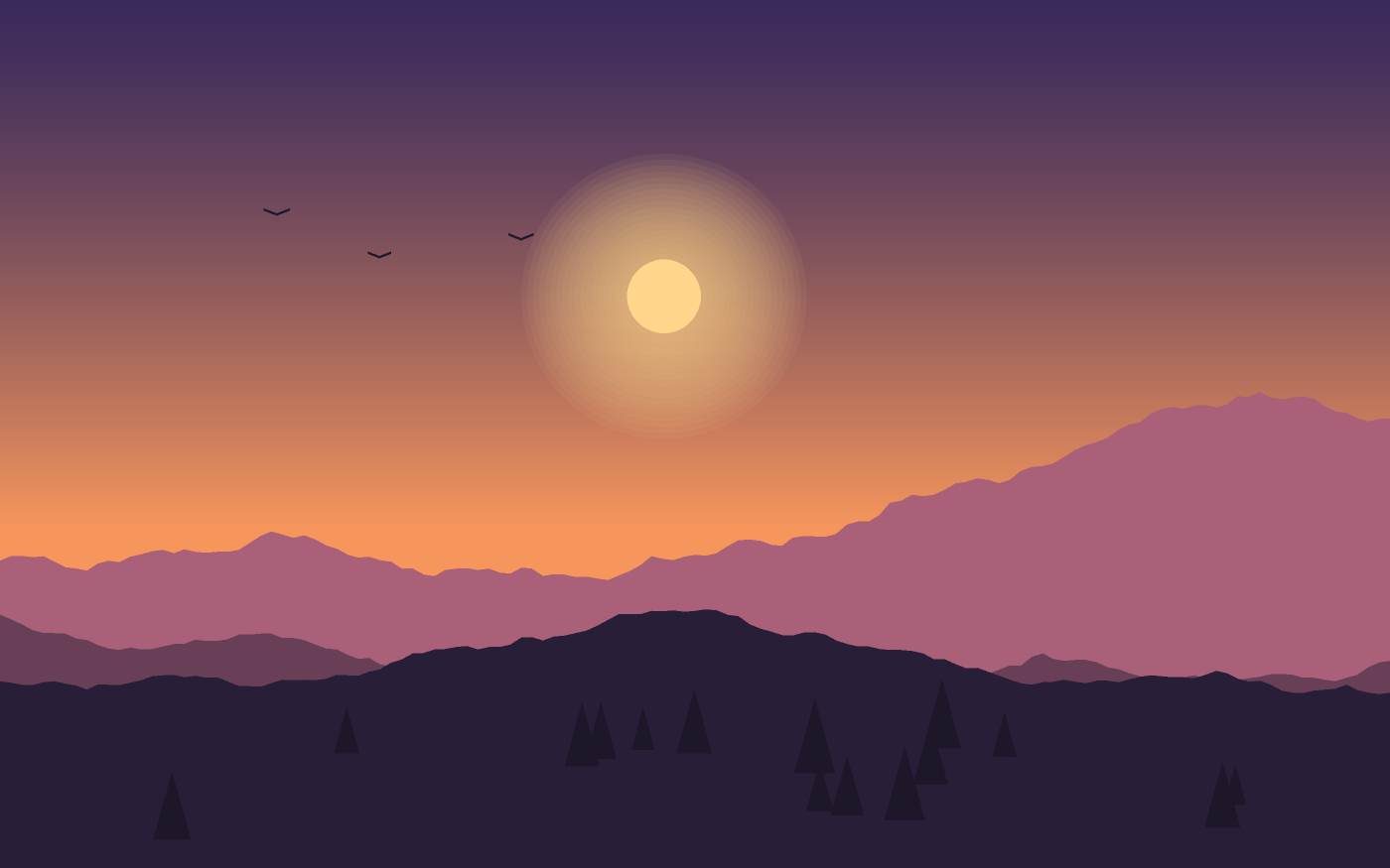 Ilustração de uma paisagem